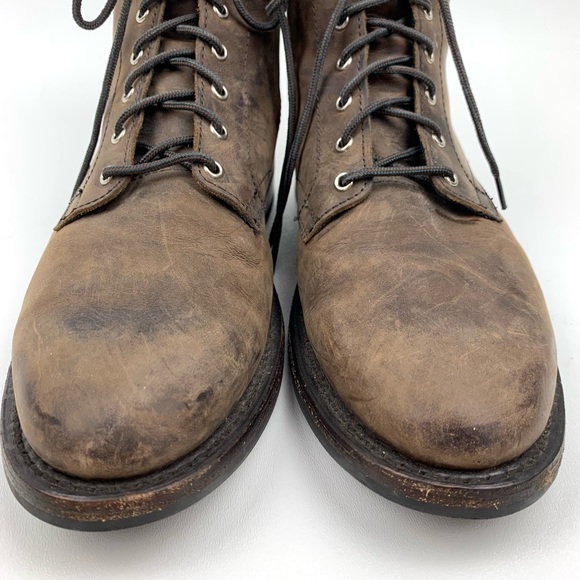 Thursday Boots President Lace Up Brown Nubuck Leather Plain Toe Combat Size 11 - Picture 6 of 10